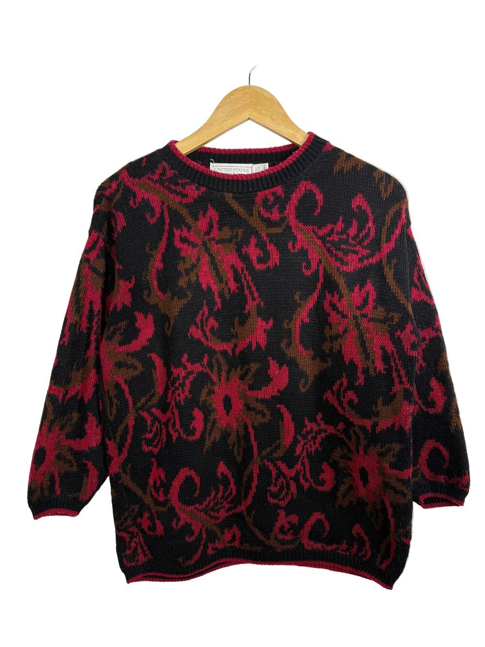 VTG Floral Granny Knit Sweater United States Sweaters Made In USA